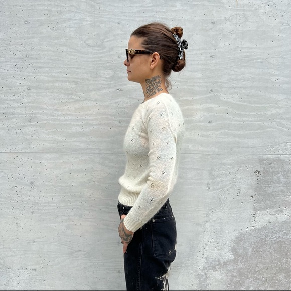 MAJE/Preowned Women's Mohair Wool Blend Crew Neck Sweater Long Sleeve sz 1 - Picture 3 of 10